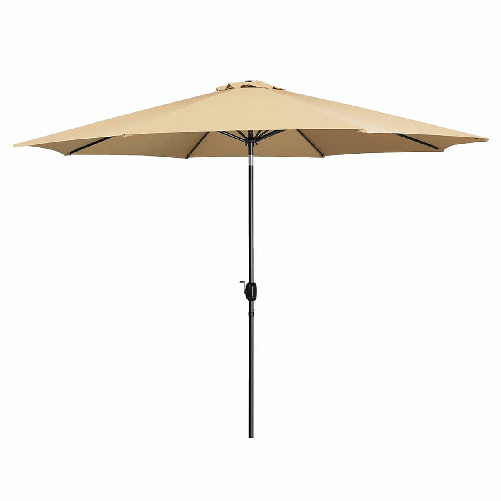Marbueno Ombrellone Acciaio 8 Stecche D270 cm Poliestere Marrone Giardino 10482