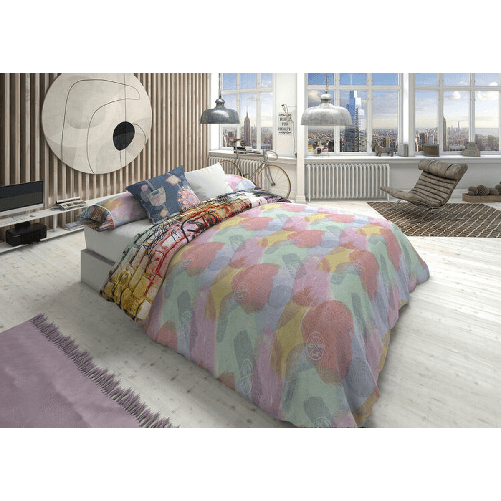 Set di copripiumino Lois FAME P. Grigio Ala francese 2 Pezzi