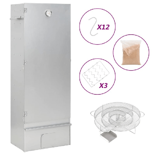 VidaXL Forno Affumicatore BBQ Generatore Fumo Freddo Acciaio Zincato
