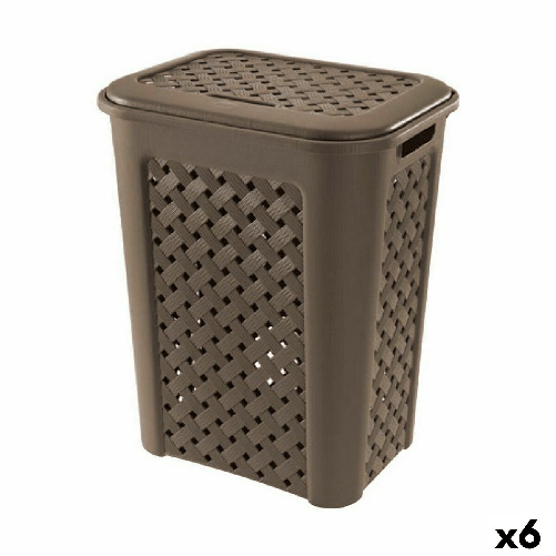 Tontarelli Cesto per i Panni Tontarelli Arianna Con coperchio Wengue 37,5 x 27,5 x 47 cm (6 Unità)