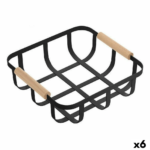 Confortime Cestino Multiuso Confortime Nero 23 x 23 x 8 cm (6 Unità)