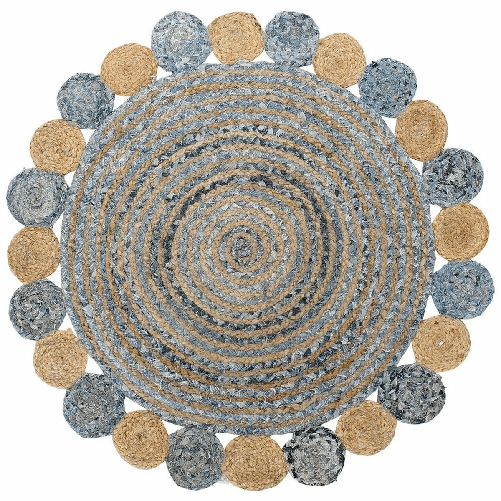 DKD Home Decor Tappeto DKD Home Decor Azzurro Multicolore Indiano (200 x 200 x 1 cm)