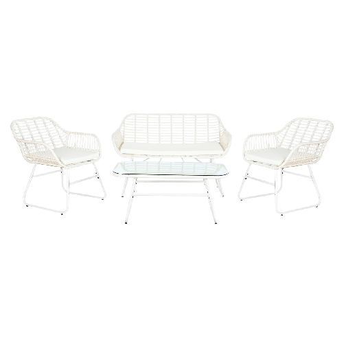 DKD Home Decor Mobili da giardino DKD Home Decor Bianco 124 x 74 x 84 cm (4 Pezzi)