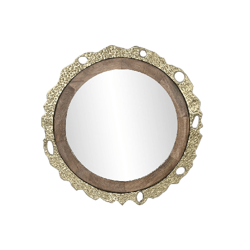 Specchio da parete DKD Home Decor Marrone Dorato 78,5 x 2,5 x 78,5 cm