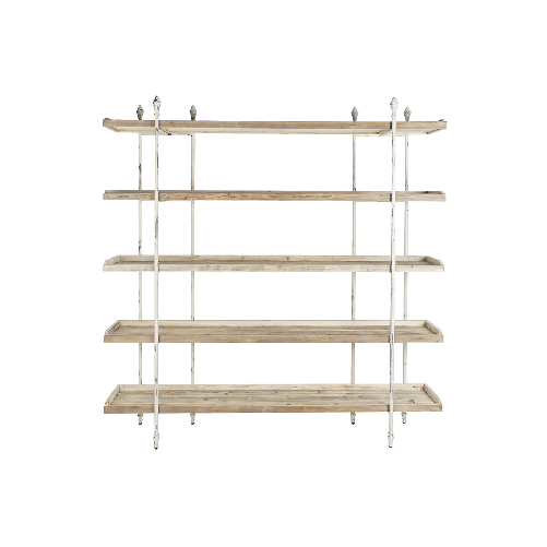 Scaffale DKD Home Decor Bianco Naturale Metallo Abete Legno di abete 40 % Metallo 190 x 40 x 200 cm
