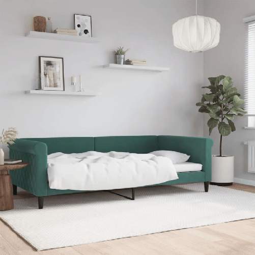 VidaXL Letto da Giorno Verde Scuro 100x200 cm in Velluto