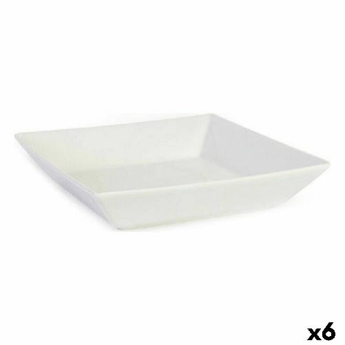La Mediterránea Insalatiera La Mediterránea Elite Bianco Ceramica 21 x 21 x 4,5 cm (6 Unità) (21 x 21 x 4,5 cm)