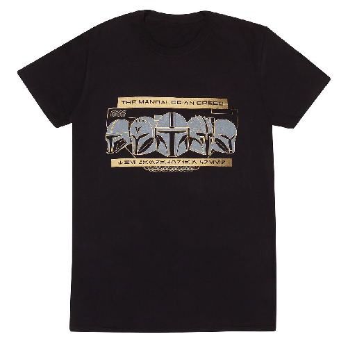 The Mandalorian Maglia a Maniche Corte The Mandalorian Row of Helmets Nero Unisex