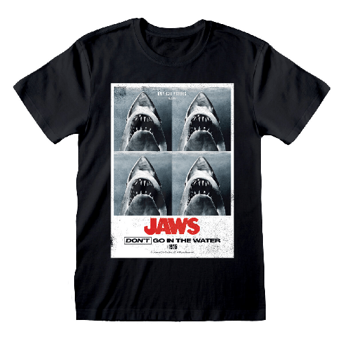 Jaws Maglia a Maniche Corte Jaws Don ́t Go In The Water Nero Unisex