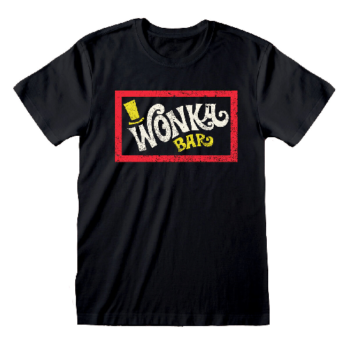 Willy Wonka Maglia a Maniche Corte Unisex Willy Wonka Wonka Bar Nero
