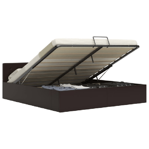 VidaXL Giroletto con Contenitore Idraulico Grigio Similpelle 160x200cm
