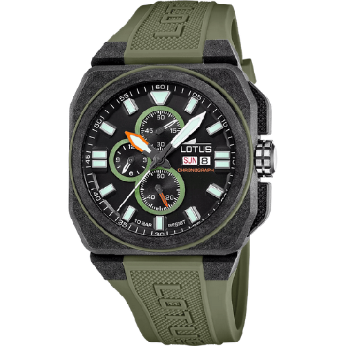 LOTUS OROLOGIO CRONOGRAFO UOMO LOTUS 18976 1 45 VERDE CARBONIO ORIGINALE PE 2025 Taglia Unica,Colore Verde