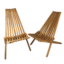 Tempo Style - Set di 2 Sedie Pieghevoli di Design in Teak Nicla