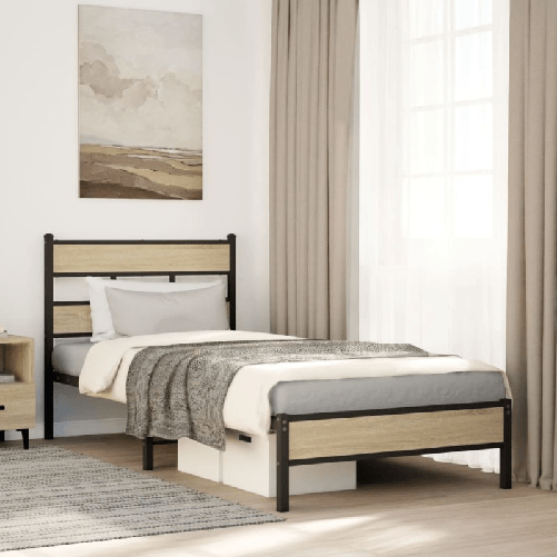 VidaXL Giroletto senza Materasso Rovere Sonoma 75x190 cm in Truciolato