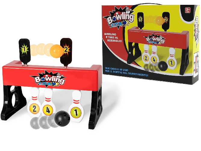 Giocoscuolaregalo Gioco Bowling per Bambini 2 in 1 Bowling e Tiro al Bersaglio Pista da Bowling in Casa Bowling per