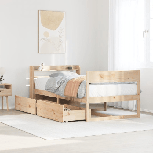 VidaXL Giroletto senza Materasso 100x200 cm in Legno Massello di Pino