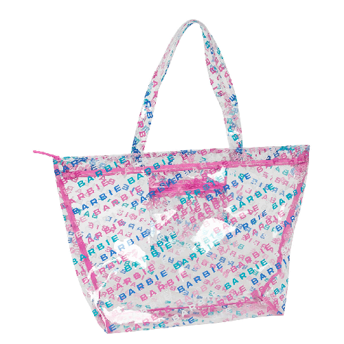 Barbie Borsa Donna Barbie Logomania Trasparente Rosa chiaro 54 x 35 x 17 cm