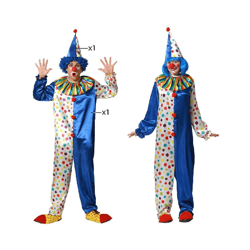 BigBuy Carnival Costume per Adulti Azzurro Pagliaccio