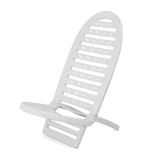 TrAdE Shop Traesio Spiaggina Pieghevole Bianca In Plastica 40x40x86 Cm Per Mare Piscina Estate 070301 -