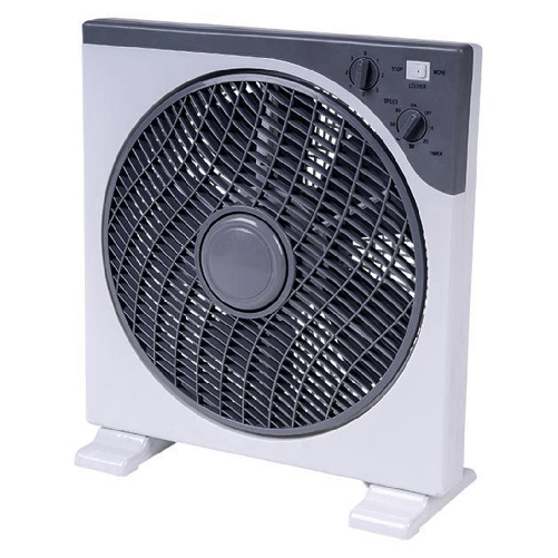 Ventilatore Quadrato Box Fan 45 Watt 30 Cm Con Timer Bianco Grigio 5 Pale 5340054 -