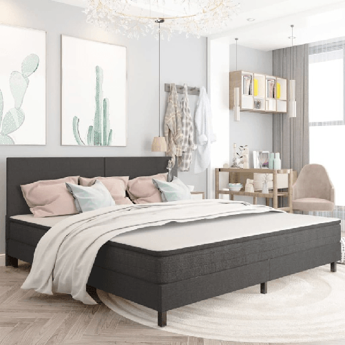 VidaXL Letto a Molle Grigio Scuro in Tessuto 200x200 cm
