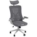 Vinsetto Sedia da Ufficio ad Altezza Regolabile con Supporto Lombare e Braccioli Ribaltabili, 65x64x120