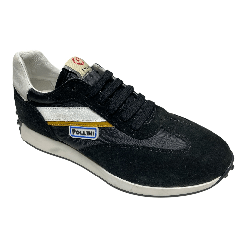 POLLINI SCARPE SNEAKERS UOMO POLLINI GOM SB1518XX1H99999C PELLE NERO ORIGINALE AI Colore Nero,Taglia 42