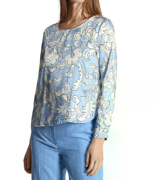 EMME MARELLA BLUSA CAMICIA DONNA EMME MARELLA YOUNG 25151112012 003 BLU ORIGINALE PE 2025 Colore Blu,Taglia IT 44