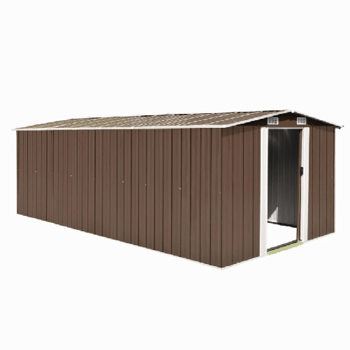 VidaXL Casetta da Giardino 257x489x181 cm in Metallo Marrone