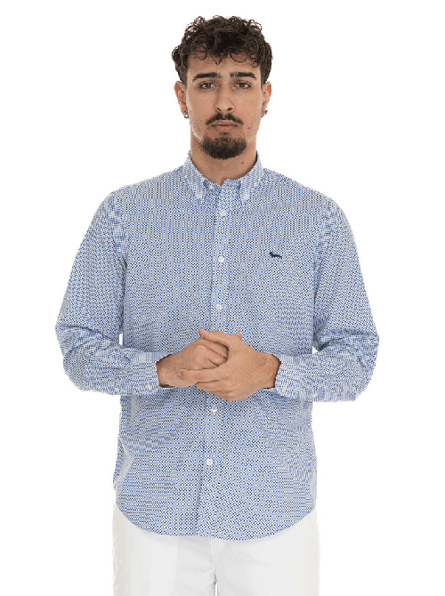 HARMONT & BLAINE CAMICIA CAMICIE UOMO HARMONT E BLAINE CRN026 COTONE 802 BLU ORIGINALE PE 2025 Colore Blu,Taglia XL