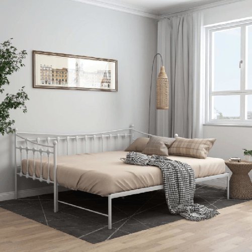 VidaXL Telaio Divano Letto Estraibile Bianco in Metallo 90x200 cm