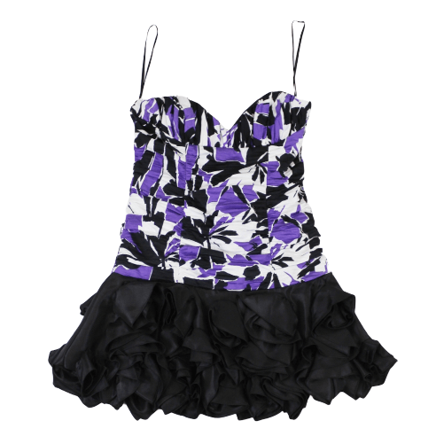 AUTENTICA ABITO VESTITO CERIMONIA ELEGANTE DONNA AUTENTICA L140001 BIG D4P NERO VIOLA PE Colore Viola,Taglia IT 42