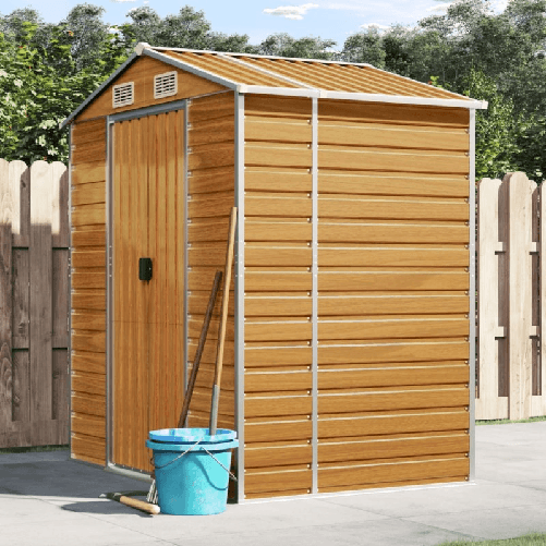 VidaXL Capanno Giardino Marrone Chiaro 191x130x198cm Acciaio Zincato