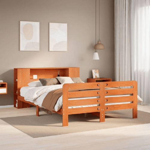 VidaXL Giroletto senza Materasso Marrone Cera 140x200cm Massello Pino