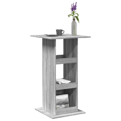 VidaXL Tavolo Bar Portaoggetti Grigio Sonoma 60x60x102 cm Multistrato