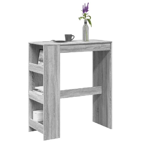 VidaXL Tavolo Bar con Rastrelliera Grigio 90x40x103,5 cm Multistrato