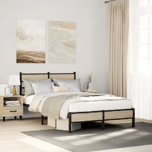 VidaXL Giroletto senza Materasso Rovere Sonoma 120x200cm in Truciolato