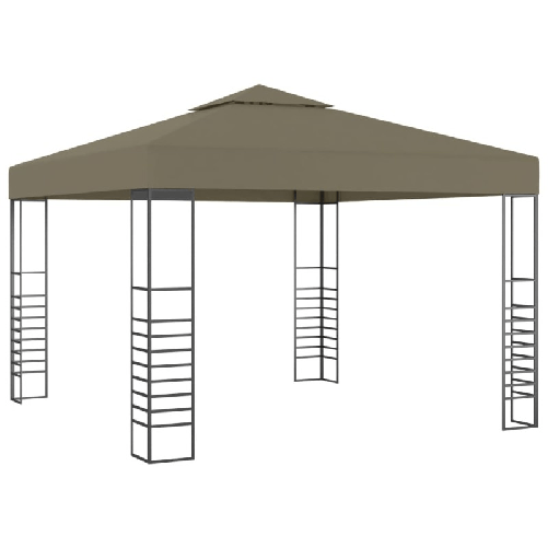VidaXL Gazebo da Giardino 3x3 m Grigio Talpa 180 g/m²