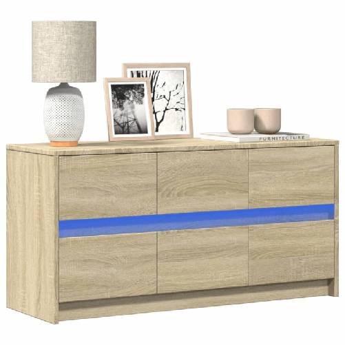 VidaXL Mobile Porta TV con LED Rovere Sonoma 100x34x50cm in Truciolato