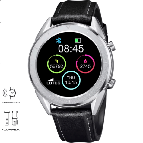 LOTUS OROLOGIO SMARTWATCH LOTUS UOMO 50008 3 47 PELLE NERO SMART ORIGINALE AI Colore Nero,Taglia Unica