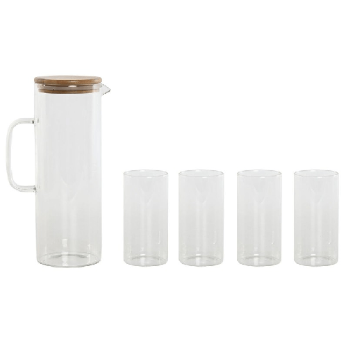 Home ESPRIT Set di Bicchieri Home ESPRIT Trasparente Bambù Vetro Borosilicato 210 ml