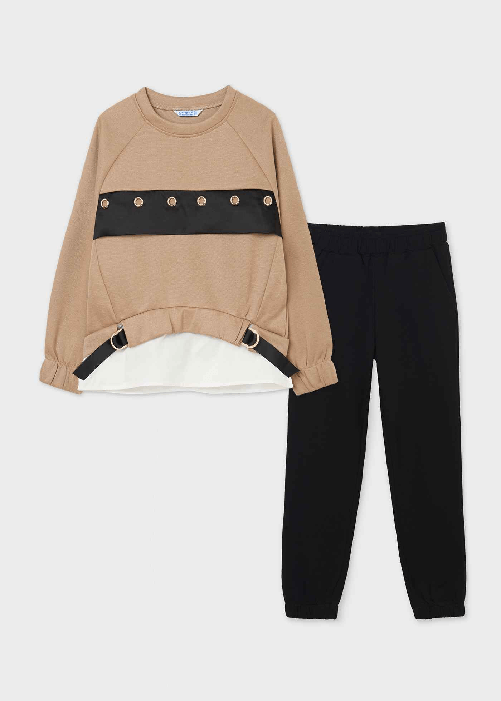 MAYORAL COMPLETO TUTA MAGLIA PANTALONE BAMBINA MAYORAL 7817 36 CAMEL ORIGINALE AI 2022 Colore Beige,Taglia 18 anni