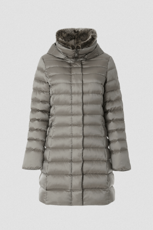 CANADIENS GIUBBINO PIUMINO LUNGO DONNA CANADIENS CO0505 SKIEN 0044 PIUMA ORIGINALE AI Colore Beige,Taglia IT 46