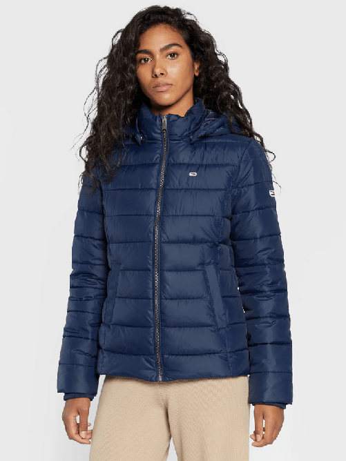 TOMMY JEANS GIUBBINO PIUMINO DONNA TOMMY JEANS BASIC HOODED DW0DW13741 C87 ORIGINALE AI 2024 Colore Blu,Taglia XS