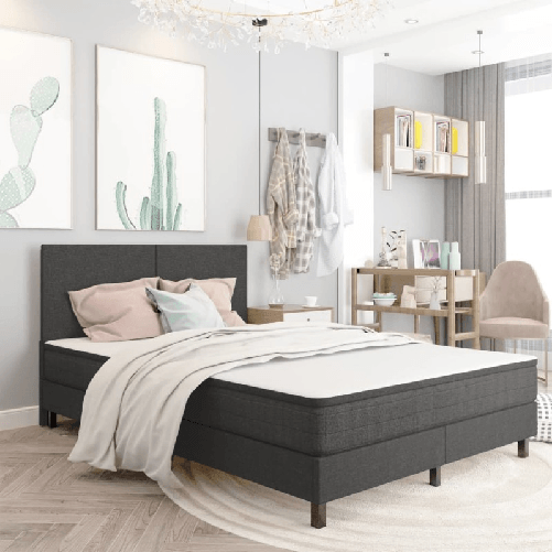 VidaXL Letto a Molle Grigio in Tessuto 140x200 cm