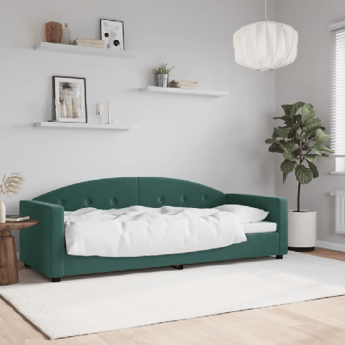 VidaXL Letto da Giorno Verde Scuro 80x200 cm in Velluto
