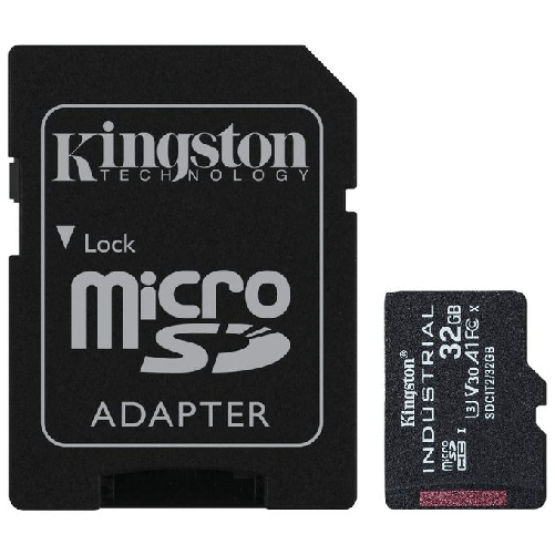 Kingston Technology Industrial 32 GB MiniSDHC UHS-I Classe 10 (32GB MICROSDHC INDUSTRIAL C10 - A1 PSLC CARD SD ADAPTER) Kingston Technology Industria