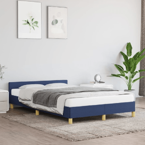VidaXL Giroletto con Testiera Blu 120x200 cm in Tessuto