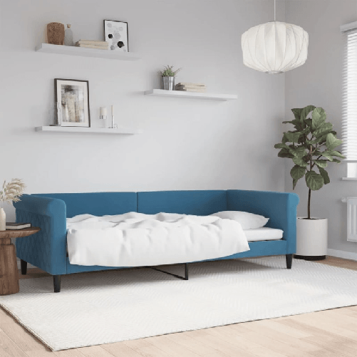 VidaXL Letto da Giorno Blu 90x200 cm in Velluto