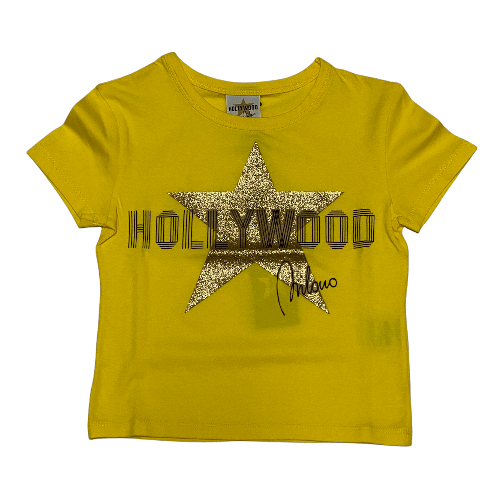 HOLLYWOOD MILANO MAGLIA T SHIRT MAGLIE BAMBINA HOLLYWOOD 9003 COTONE GIALLO ORIGINALE PE Colore Giallo,Taglia 10 anni